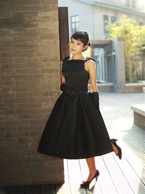 audrey hepburn style black dress